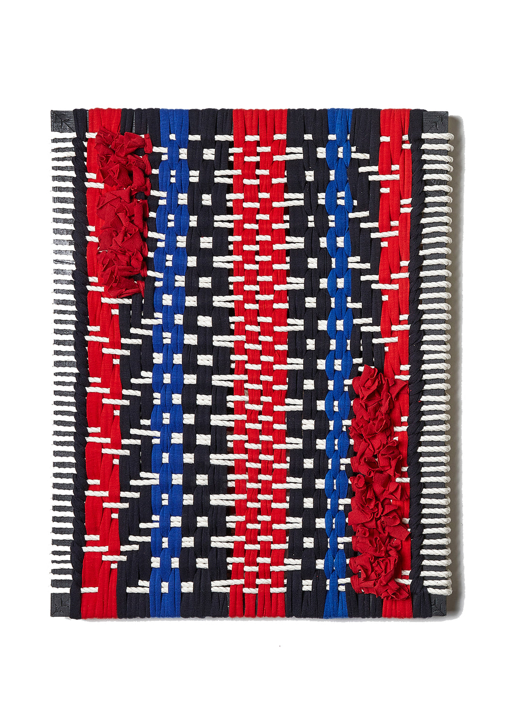 Red & blue textile picture frame- rectangle