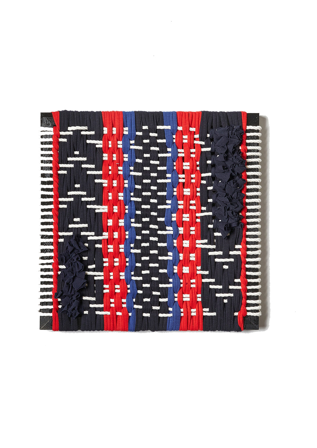 Red & blue textile picture frame - square