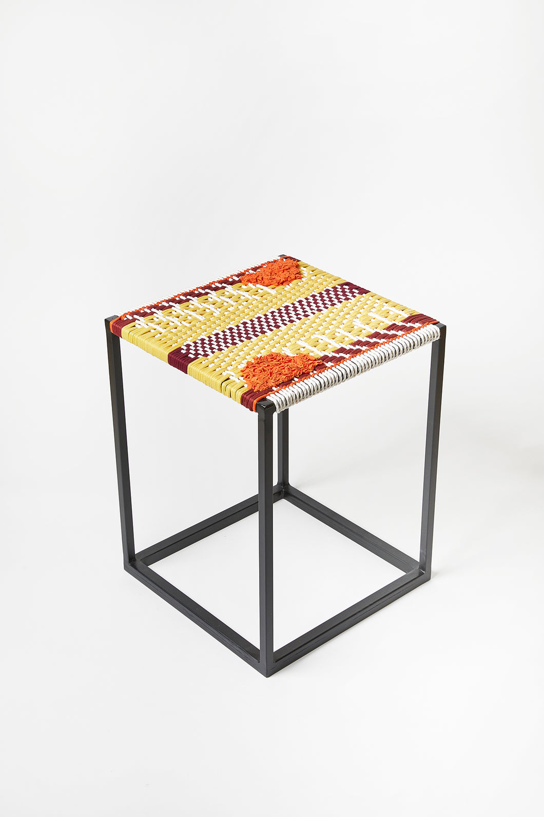 Yellow,orange & burgandy stool