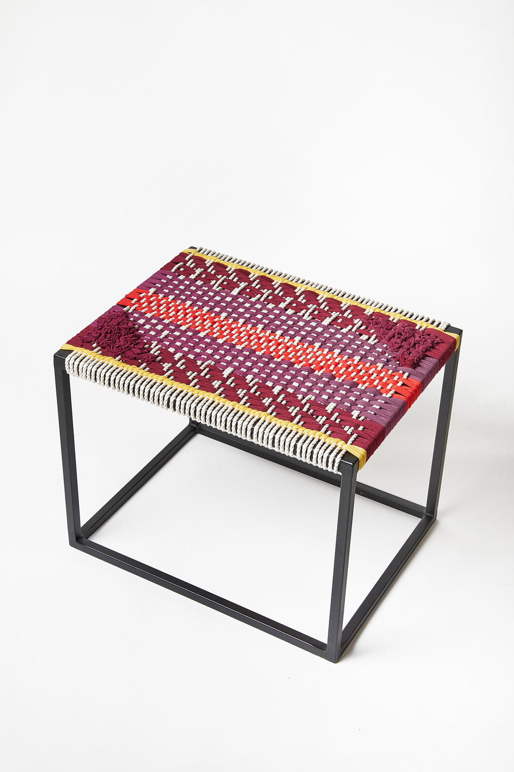 African Red Rectangle Low  Stool